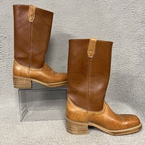 VTG Dingo Acme Campus Boots Men's Sz 9D Brown Leather Mid Calf Western 138010